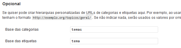 Wordpress Ligações permanentes - Categorias e tags