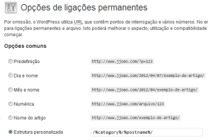 Wordpress - as ligações permanentes