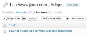 Wordpress - pasta lixo