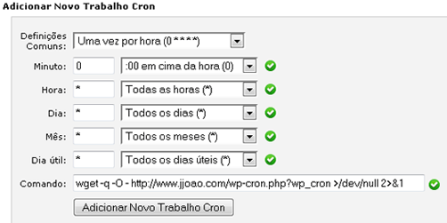 Cpanel Avançadas - Tarefas de Cron - Agendadas