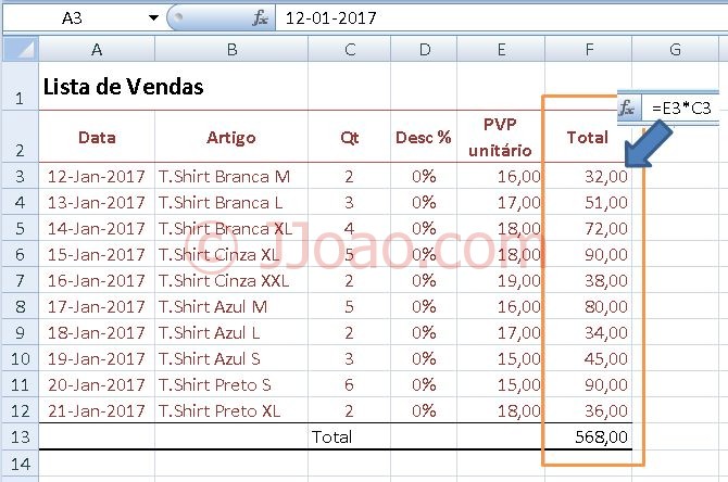 Criar formula de matriz