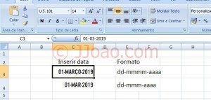 Data em maiusculas no Excel - Tipo de Letra