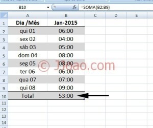 Somar Horas no Excel - 4